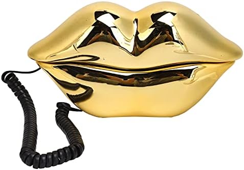 Telefone dos lábios, eletroplicar o telefone do corpo dourado com linha telefônica, qualidade clara do som, para