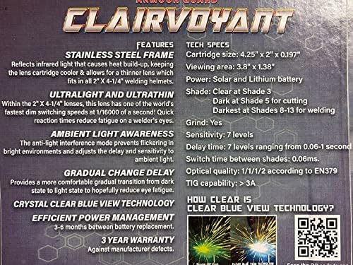 Techniweld Clairvoyant Auto escurecimento Lente 2x4