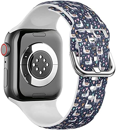 Ikiki-Tech Compatível com Apple Watch Band 42mm 44mm 45mm 49mm Substituição Silicone Soft Sports Bracelet para