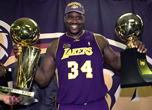 Shaquille O'Neal Authentic assinou a camisa do Los Angeles Lakers e a foto do campeonato - JSA CoA - emoldurado