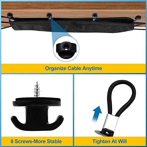 Gerenciamento de cabos sob a mesa, arames de trabalho para mesa flexível sob a bandeja de gerenciamento de cabos
