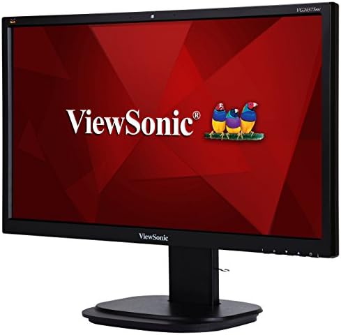 ViewSonic VG2437SMC 24 polegadas 1080p Monitor ergonômico com DisplayPort DVI VGA e webcam para casa e escritório