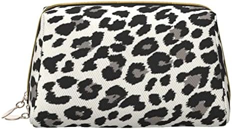 Saco de cosméticos com estampa de leopardo preto de Aseelo preto, bolsa de cosmética portátil, bolsa