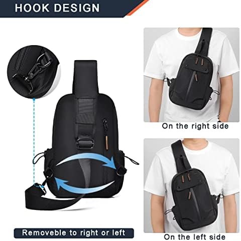 Aiwiwh Crossbody Backpack com interface de carregamento USB, Sling Bags Bolsa de peito Caminhando