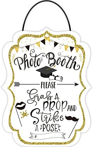 Graduação Booth Phoot Sign 2023 Decorações de graduação Photo Booth adereços com estandes 13,39 x 10,24