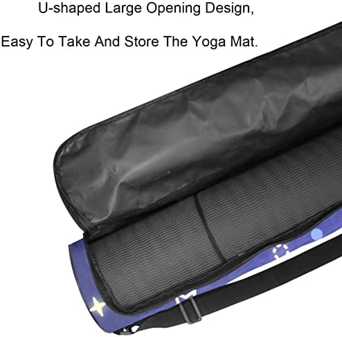 White Stars Background Yoga Mat Bags Full-Zip Yoga Carry Bag for Mulher Homens, Exercício de ioga transportadora