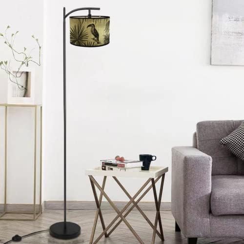 Lâmpada de chão de vime com Danggeoi para sala de estar, quarto, casa de fazenda, lâmpada de lâmpada de lâmpada de bambu à mão, lâmpada de lâmpada de bambu trabalhada à mão, lâmpada alta de piso industrial preto moderno