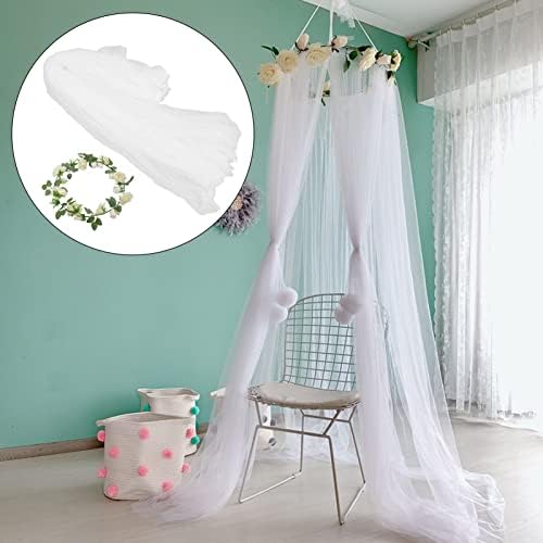 Qinlorgo Princess Bed Mosquito líquido respirável cama de bebê cúpula Canopy Luz branca Meninas românticas