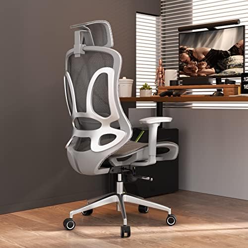 Cadeira de escritório ergopoup Ergonomic Cadeira de computadores Mesh Chiar Mesh High Grey Desk