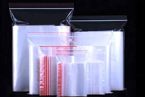 MUGGYZ 100PCS/PACK Sacos de trava de plástico selvagem de plástico transparente de bloqueio poli
