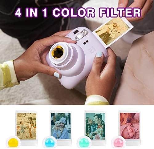Acessórios Caiyoule para Fujifilm Instax Mini 12 pacote de câmera instantânea incluem Pu Leather Instax 12 Case + Mini Picture Álbum & Frames + DIY Stickers + Filtro colorido - Verde Mint