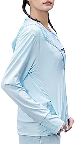 Century Star Women UPF 50+ Manga longa UV Sun Protecting Cashing Highking Sun Shirt Zip Up Hoodie