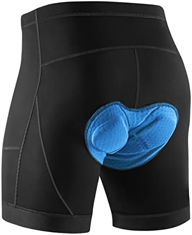 Shorts de bicicleta acolchoada de Heathyoga para homens com bolsos de mountain bike shorts para