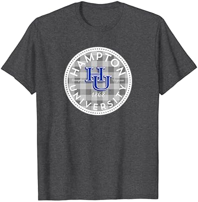 Camiseta de crachá xadrez da Universidade de Hampton