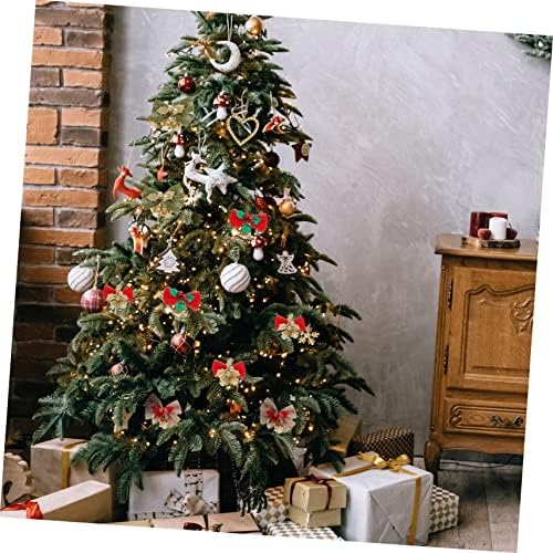 Hanabass 10pcs Christmas Bow Linen Gift Bells Supplies Elements Ornaments Day Party Novel Bowknot com