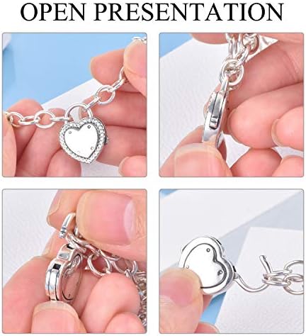 Onefinity Urns Bracelet for Human Ashes Lock Of Love Heart Grosp Charms Urn Ashes Bracelet 925 Sterling Silver Cremation