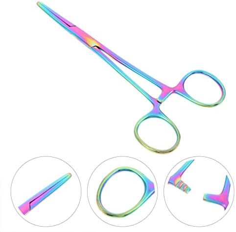 Fórceps de aço inoxidável Hemostat Scissors: 2pcs Cabelo de orelha de estimação Puxando tesouras de alicates acessórios