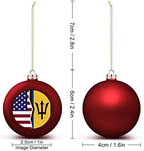 American e Barbados bandeira de Natal Bola de Natal Ornamentos xams decoração de árvores para festa de férias
