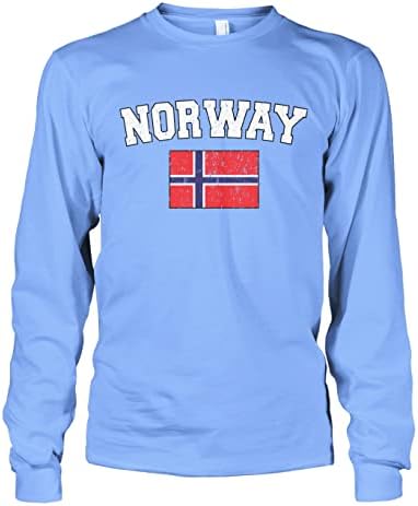 T-shirt de manga comprida noruega desbotada da Cybertela Men, desbotada da Noruega
