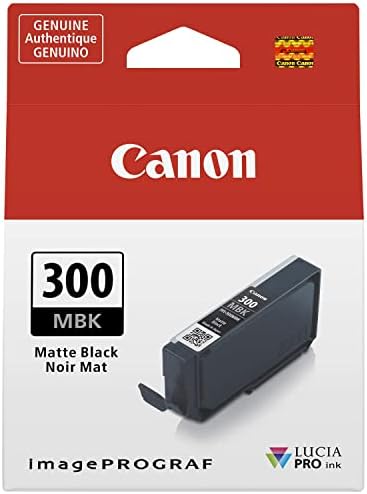 Canon PFI-300 Lucia Pro Ink, Matte Black, compatível com ImagePrograf Pro-300 Printer, padrão