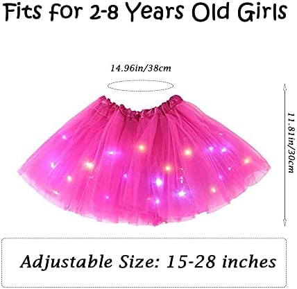 Garota tutu saias, 2-8 anos meninas iluminam a saia tutu saia mágica Princesa LED LED SAVILHA TULLE
