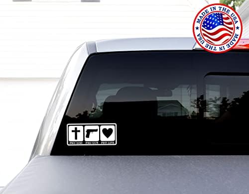 Gráficos do Sunset & Decals Pro God Pro Gun Pro Life Life Vinyl Car Sticker Constituição | Carros de caminhões Vans Laptop Walls | Branco | 8 polegadas | SGD000274