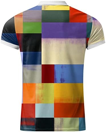 XXBR Camisetas de golfe com zíper para homens, verão de manga curta de manga curta impressão de tênis de tênis