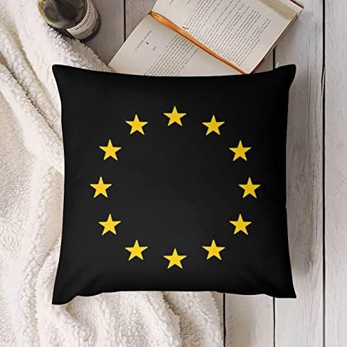 Tampas de travesseiros da bandeira da UE da Europa Conjunto de 2 estojo de almofada para sofá