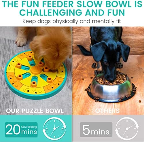 Brinquedos interativos de quebra-cabeça de cachorro, dispensador de tigela de alimentação lenta, brinquedos de