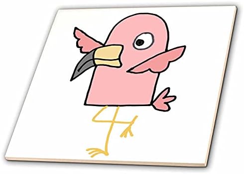 3drose All Smiles Art - Birds - Cartoon fofos de pássaros de Flamingo Funky Funky Funky - azulejos