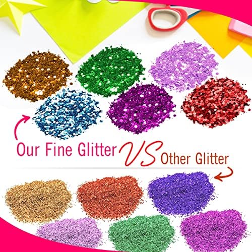 Glitter - 1 lb de glitter azul - glitter para resina, glitter para artesanato, brilho fino para scrapbooking -