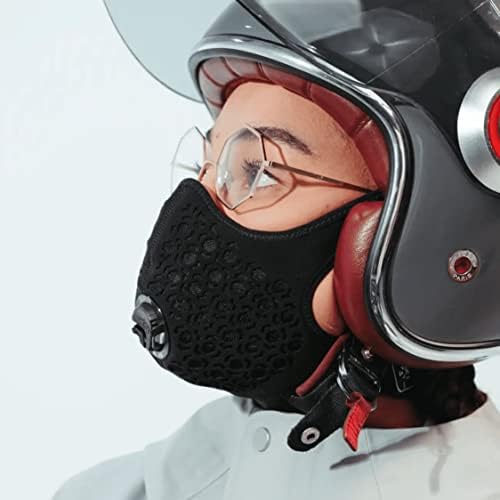 R -PUR - Nano Light Hexágone Motocicleta Half Face Mask - Máscara filtrada anti -poluição - Breathable - Filtro anti -Fog incluído