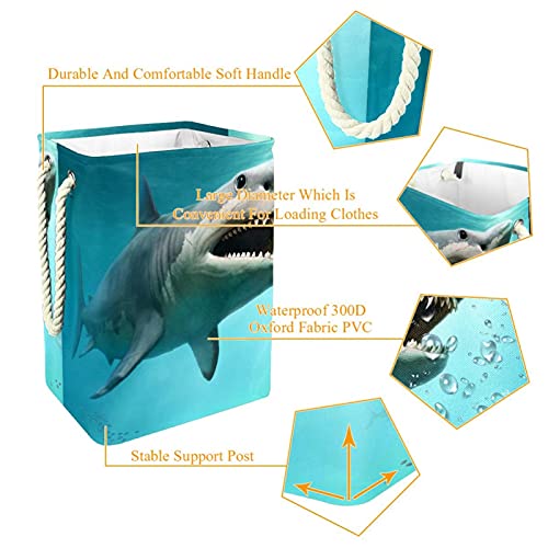 Toy Storage Storage Shark Kids Recipiente de armazenamento dobrável para berçário, organização
