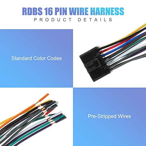 RDBS 16 PIN Radio Firing Plught Fit for Pioneer CD DVD Estréreo Power Speaker Wire Replicação de reposição…