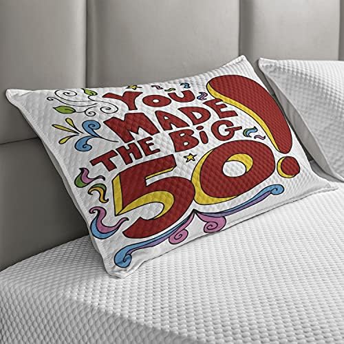 Ambsosonne 50º aniversário acolchoado Caso de travesseiros, desenho de design floral colorido desenho