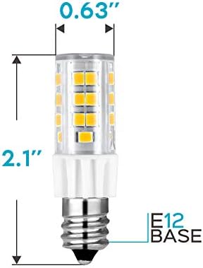 Luxrite Dimmable E12 LED BULB T4/T3, 40W Equivalente, 4000K White frio, 500 lúmens, mini lâmpada liderada por