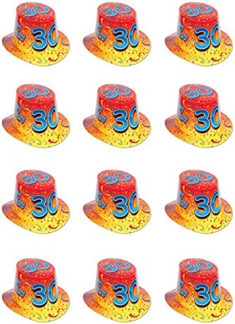 Beistle feliz 30 Hi-chapé 12 peças, osfm, multicolorido