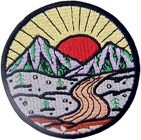 Sunrise de Mountain Vintage Explore o remendo ao ar livre Appliques bordados ferro em costura no emblema