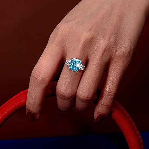 Mulheres anéis de engajamento aliança de casamento de diamante azul para jóias de jóias de jóias