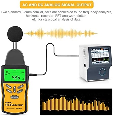 Medidor de nível de som digital KXDFDC, medidor de nível de ruído, medidor de decibéis digitais com luz de fundo do LCD/retenção máxima,/ajuste de sensibilidade