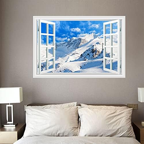 Adesivos de parede zzfgxx montanhas de neve, adesivo decorativo de parede adequado para quarto
