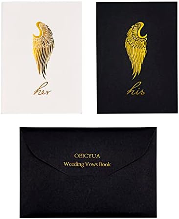 Livros de Vow de Oeicyua para Casamento, His e His vow Books, Groom and Bride Wedding Notebook