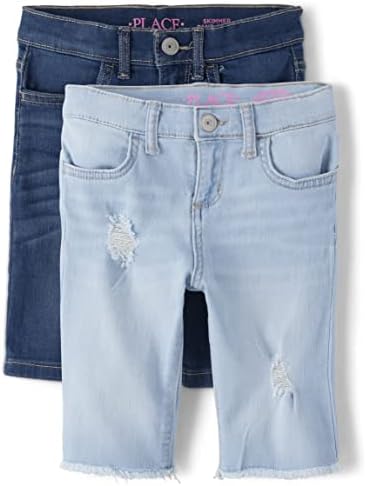The Children's Place Girls 'Denim Skimmer Jean Shorts, 2 pacote