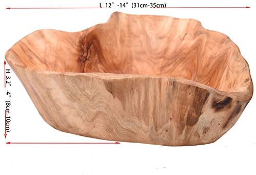 Tigela de madeira, tigela de tigela de tigela de raízes naturais feitas à mão tigela criativa de madeira criativa