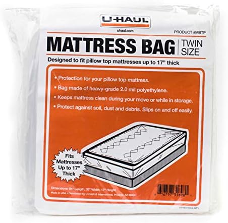Pillow U-Haul Top Queen Mattress Bag-capa de movimento e armazenamento para colchão ou caixa de primavera-99 ”x 60” x 17 ”