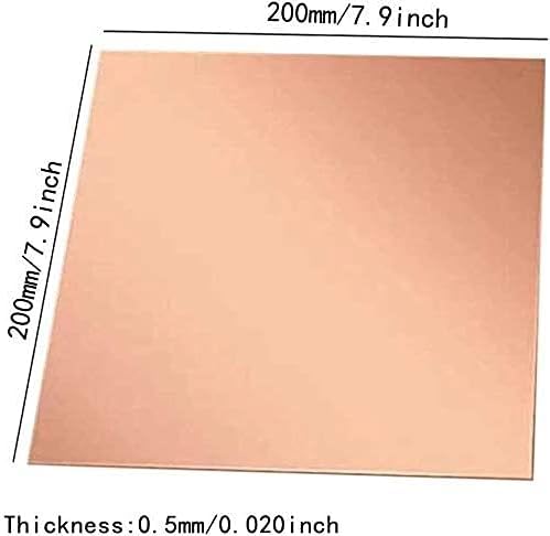 Placa de latão kekeyang Placa de cobre T2 Placa de cobre roxa espessa 0. 5mm para, artesanato, bricolage, reparos, placa elétrica de latão de metal de cobre