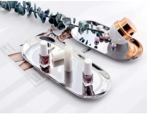 Bandeja decorativa do Doitool 2 PCs Placa de jóias de bugiganga minimalista de aço inoxidável