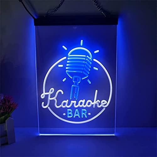 DVTEL Karaoke Bar Néon Sinal LED Modelagem de letras luminosas Luz de luminosa Luz decorativa de Neon, de 30x40cm de restaurante bar