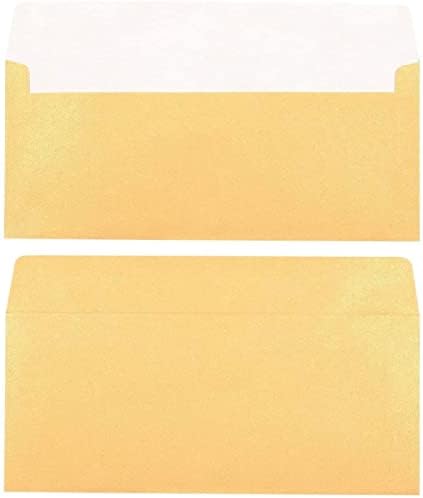 50 envelopes de negócios de ouro - envelopes de retalho quadrado de pacote de valor - 4 1/8 x 9 1/2 polegadas - 50 contagem, ouro