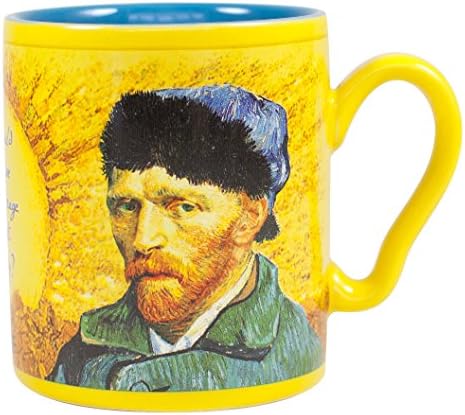 Van Gogh desaparecendo caneca de café - adicione água quente e observe o ouvido de van Gogh desaparecer